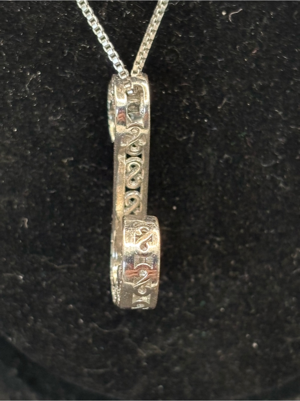 JANE SEYMOUR DOUBLE OPEN HEARTS diamond PENDANT NECKLACE s.925 STERLING - Picture 5 of 7